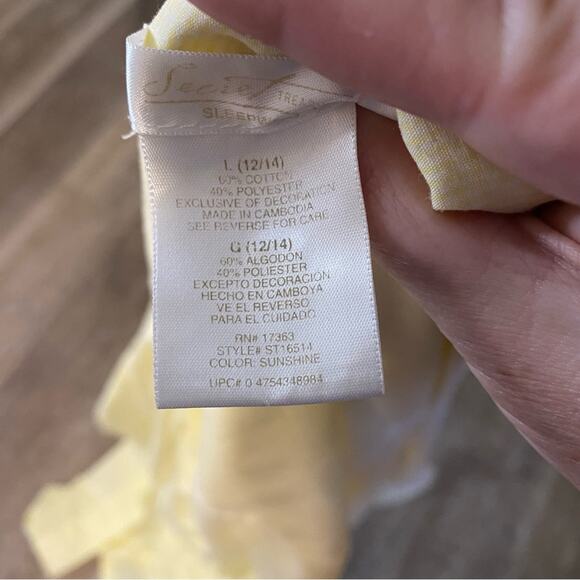 Secret treasures butter yellow ditzy floral cotton blend robe cottagecore large - Picture 15 of 15